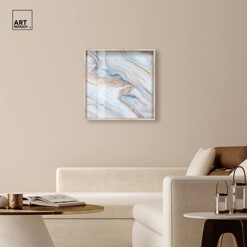 Icy Glitter Stone I Shadowbox by Art Remedy