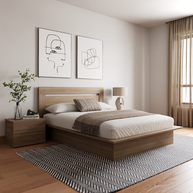 Malibu 4-Piece Bedroom Set with Bed, Headboard, and 2 Nightstands