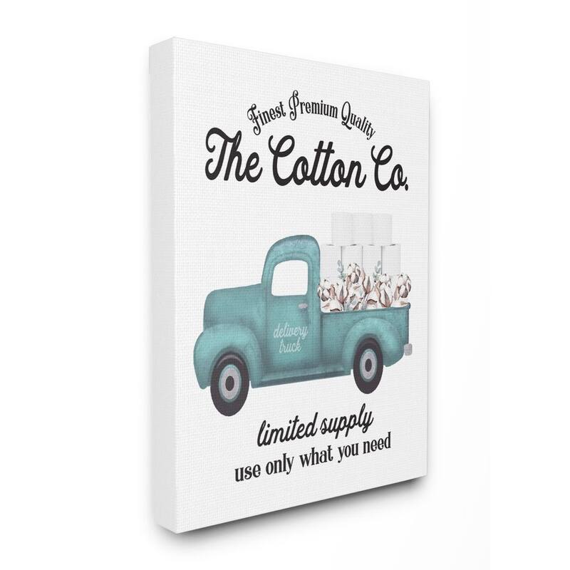 Stupell Family Bathroom Sign Premium Cotton Truck Canvas Wall Art - 24 x 30