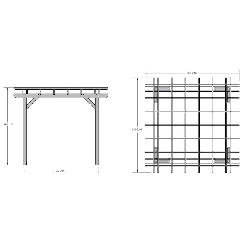 Highwood Bodhi 10 x 10 Recycled Plastic Pergola