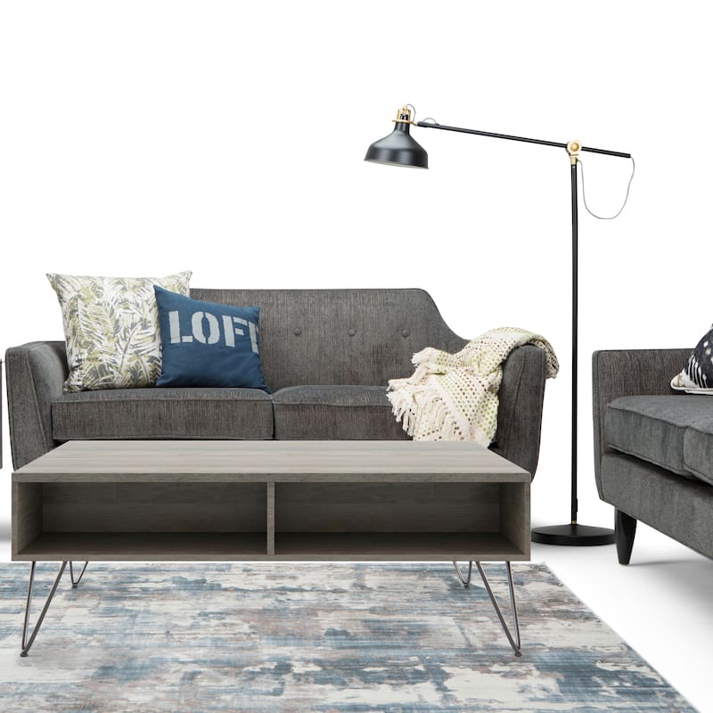 Moreno Rectangle Industrial Lift Top Coffee Table - 24"D x 48" W x 18" H - Grey