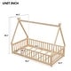 preview thumbnail 4 of 78, Toddler Floor Bed with Fence Guardrails, Wood Slat Support, Tent-shaped Bed with Roof Frame - Available with or without Door