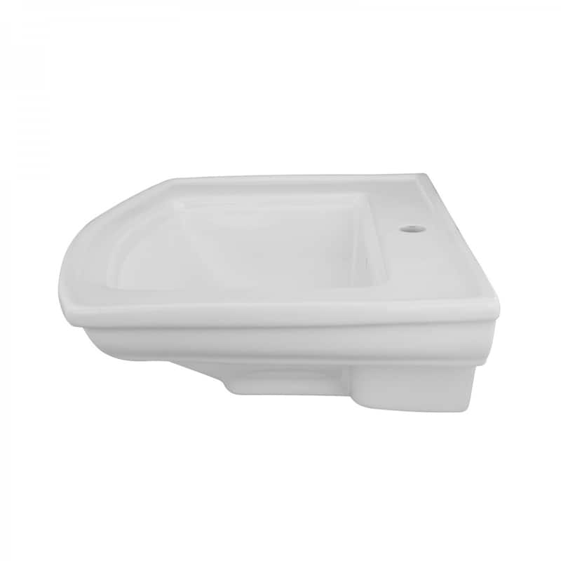 Florence White Ceramic Wall Mounted Sink with Overflow, Backsplash and Faucet Hole