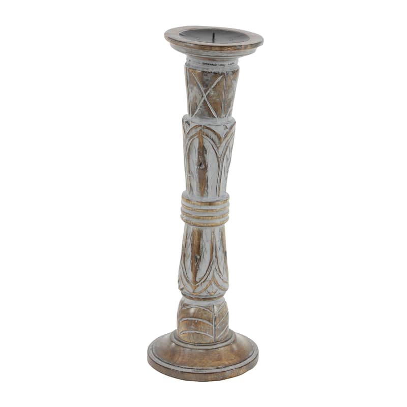 Mango Wood Candle Holder - Set of 3 Light Brown - Roche River Decor