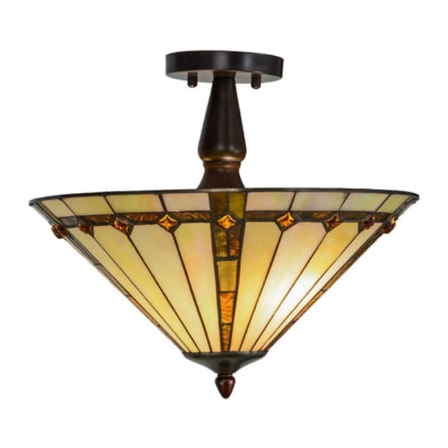 Meyda Tiffany 138901 Belvidere 2 Light 16" Wide Semi-Flush Ceiling