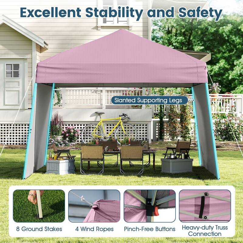 Gymax 14 X 9.2 FT Pop up Canopy Tent w/ 2 Convertible Sidewalls to