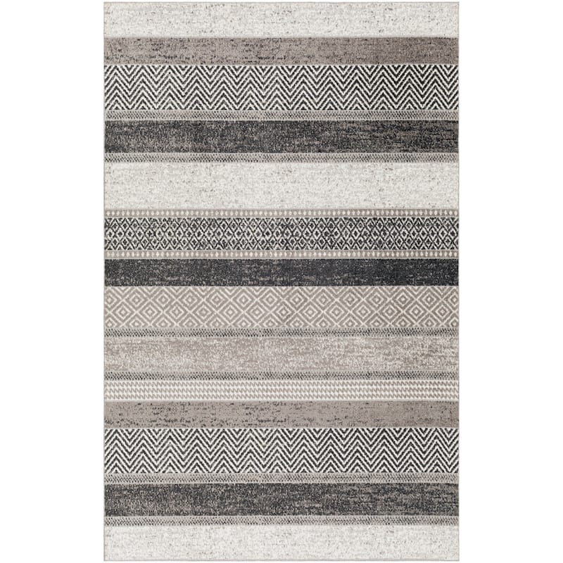 Livabliss Bonney Machine Washable Modern Striped Area Rug