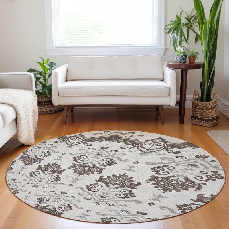 Premium Washable Super Soft Global Chic Mayfield Rug - Chocolate - 8' x 8'