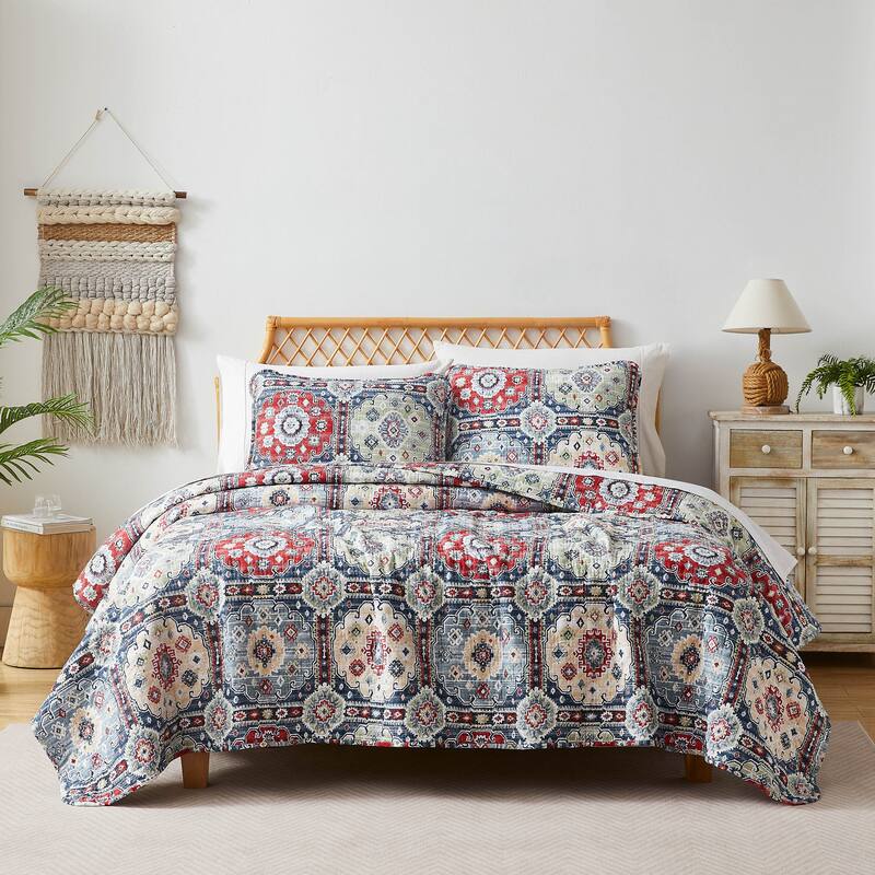Kilim Oversized Quilt Set - Multi Color - 3 Piece - Queen