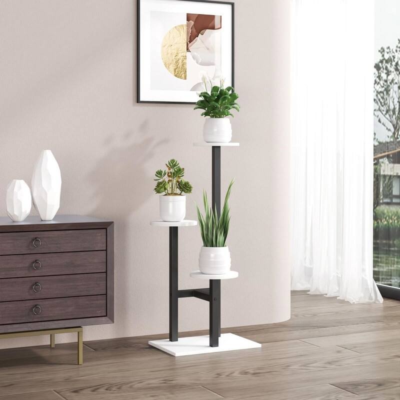 3 Tier Tall Metal Wood Plant Shelf （round） Bed Bath & Beyond 39869250