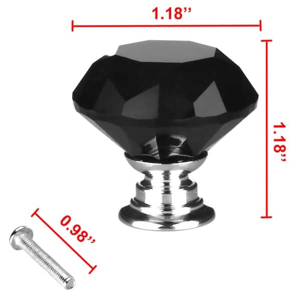 black crystal dresser knobs Unique Bargains Diamond Shaped Glass Drawer Handle Cabinet 10 Pcs Its proportions make it a practical choice for kitchen cabinets Ravinte 20 Pack Crystal Knobs