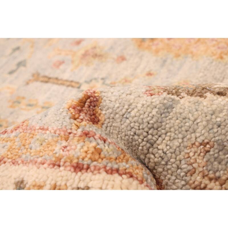 ECARPETGALLERY Hand-knotted Jules Serapi Light Blue Wool Rug - 6'1 x 9'0