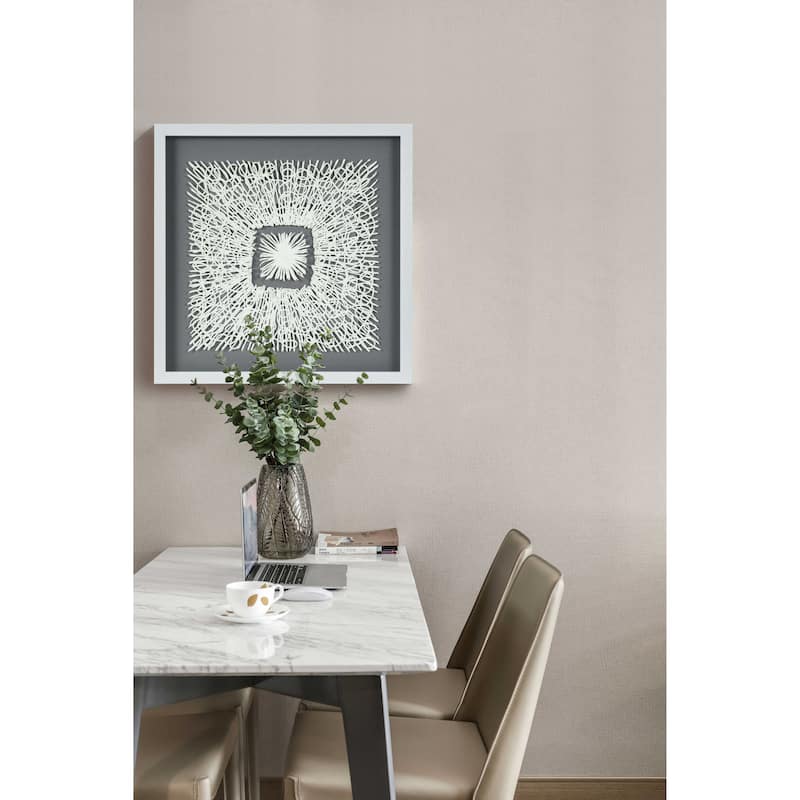 HUJI Papier-Mache Strings Shadow Box Wall Decor - Style B