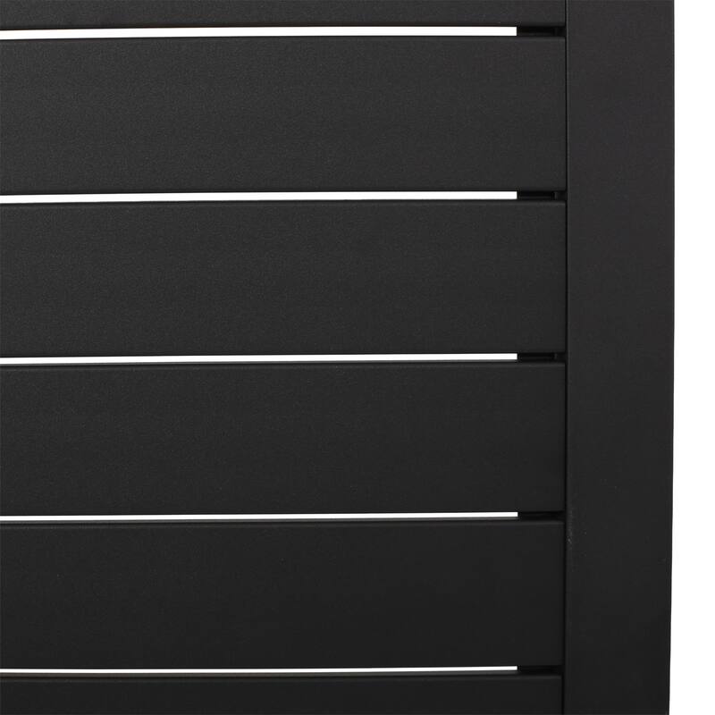 Roomfitters Modern Outdoor Side Table with Slatted Aluminium Frame, Weather-Resistant Accent Table for Patio