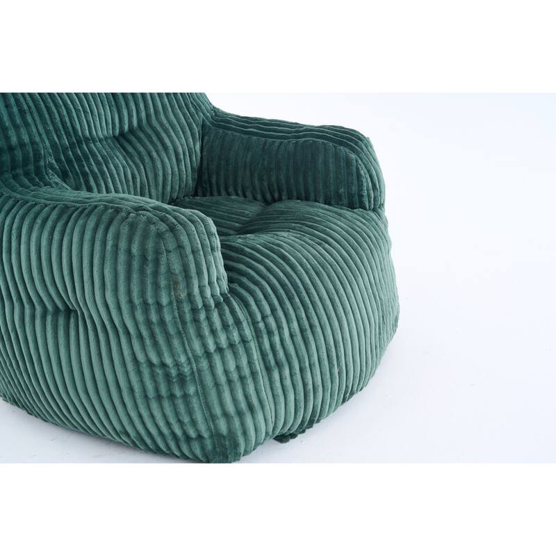 Soft Fluffy Corduroy Fabric Bean Bag Chair Filled With Memory Sponge