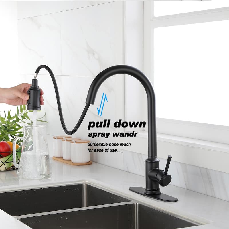 Touch Kitchen Faucet w/Pull Down Sprayer Single Level Kitchen Faucet ...