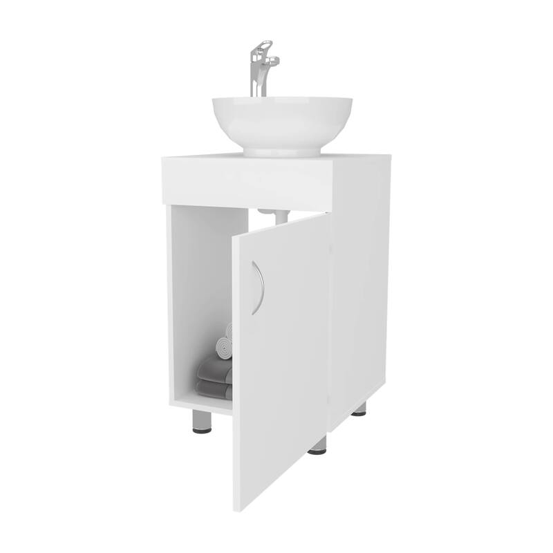 Bathroom Vanity with Integrated Sink and Faucet