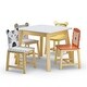 preview thumbnail 1 of 5, 5-Piece Wood Kids Table and Chair Set with Animal Design, Perfect for Creative Play, Ages 3-8 White