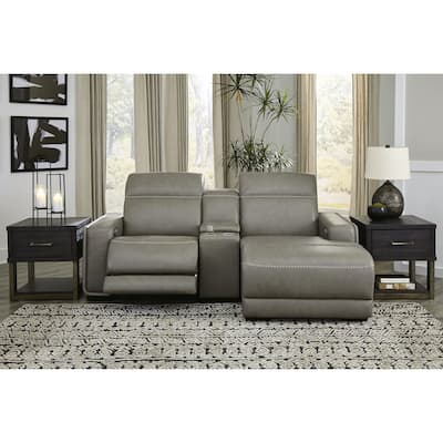 Signature Design by Ashley Correze Gray 3-Piece Power Reclining Sectional with Chaise - 88"W x 65"D x 33"H