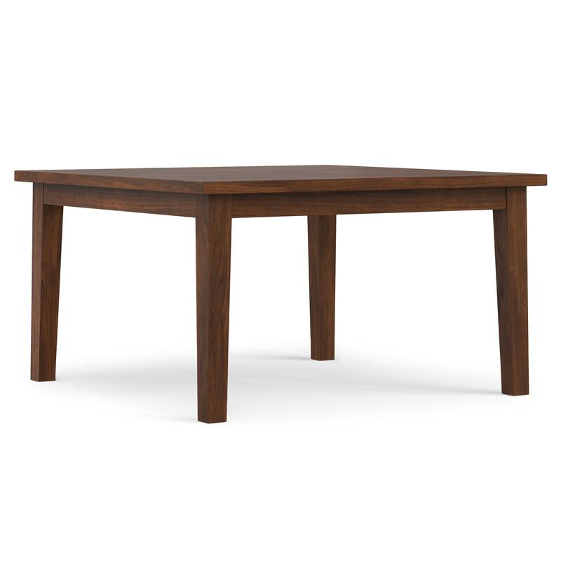 HomeRoots 54" Walnut Wood Frame Base Square Dining Table - 54.00 in. x 29.50 in. x 54.00 in.