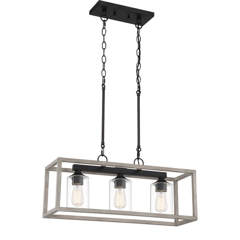 Moulins 3-ight Linear Modern Farmhouse Rectangle Chandelier with UL Certified - 25in