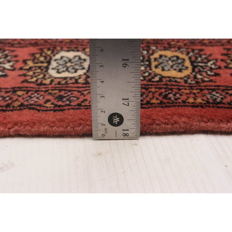 ECARPETGALLERY Hand-knotted Peshawar Bokhara Coral Wool Rug - 2'8 x 9'10