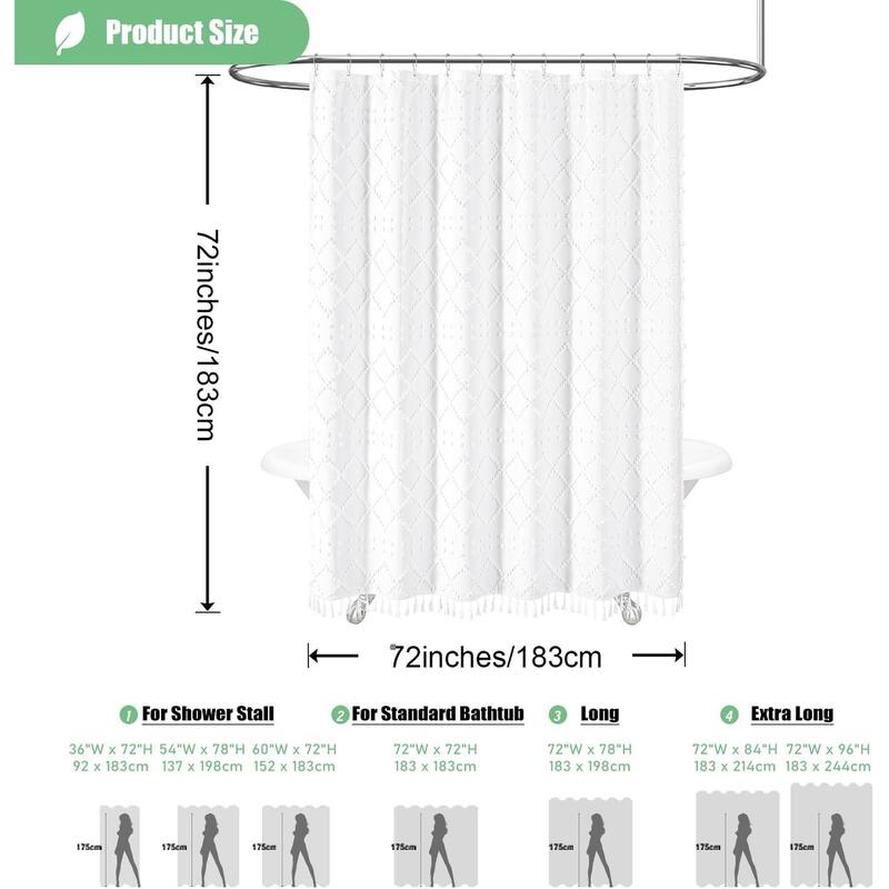 Clear PEVA Shower Curtain Liner, 72x72, Waterproof