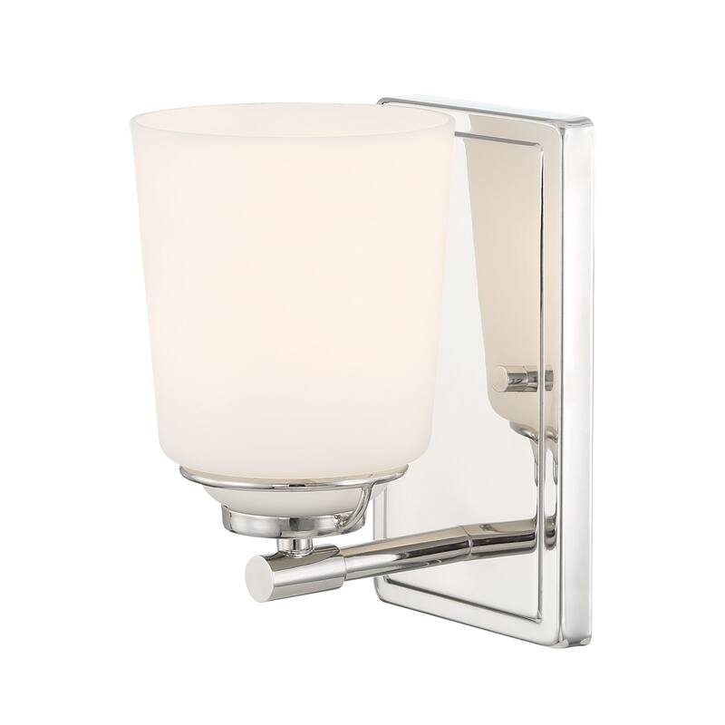Stella 8 in. 1-Light Polished Nickel Modern Wall Sconce Light
