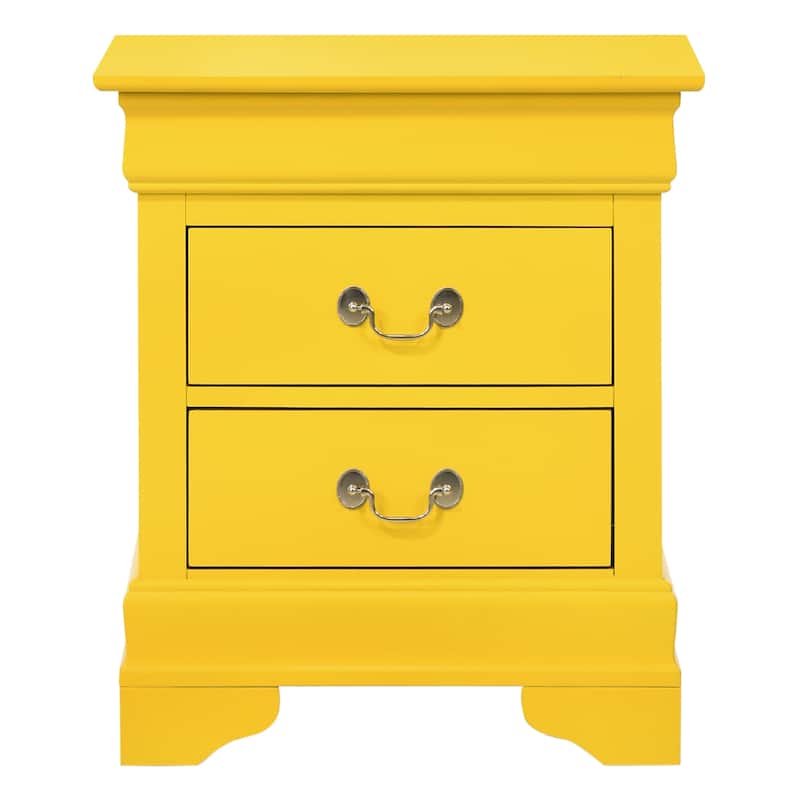 Wood 2 Drawer Nightstand