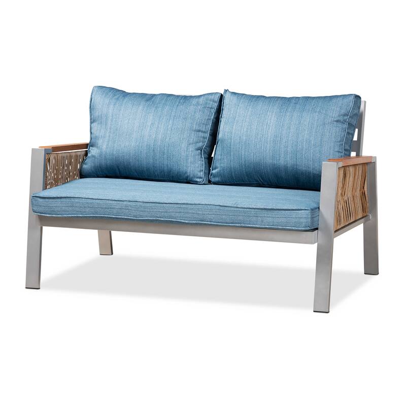 Nicholson Modern and Contemporary 4-Piece Outdoor Patio Lounge Set