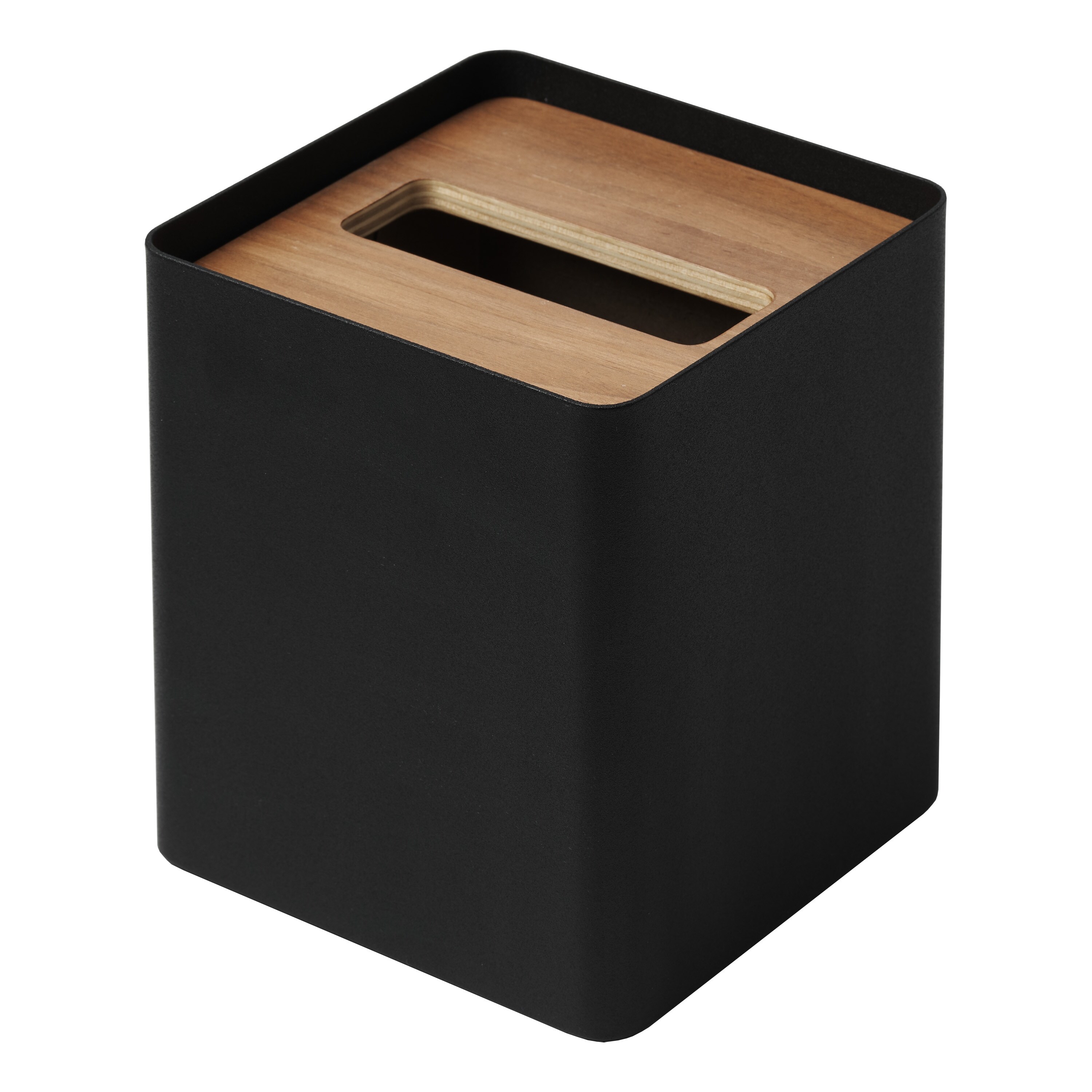 Yamazaki Home Tissue Box Cover - Square, Steel, Lid - L 5.12 x W