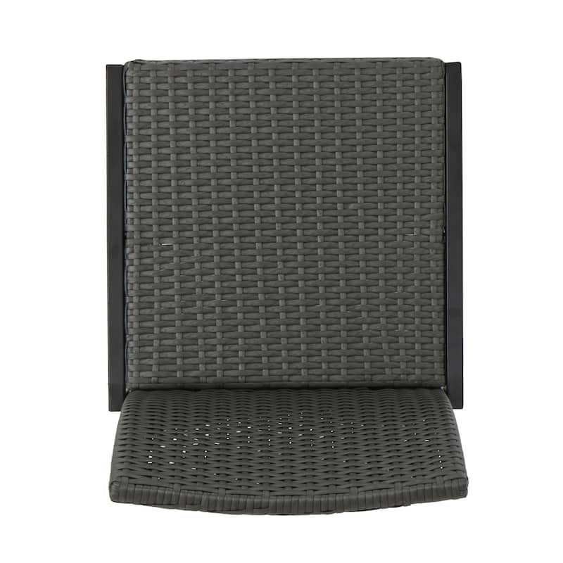 Roomfitters Set of 2 Outdoor Wicker Bar Stools, All-Weather Rattan Bar Chairs with Armrests, Durable and Comfortable Design