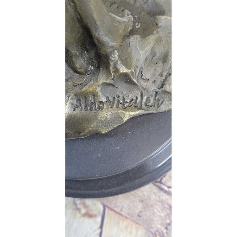 Handmade Signed Real Vitaleh Female Abstract Century Bronze Sculpture Statue