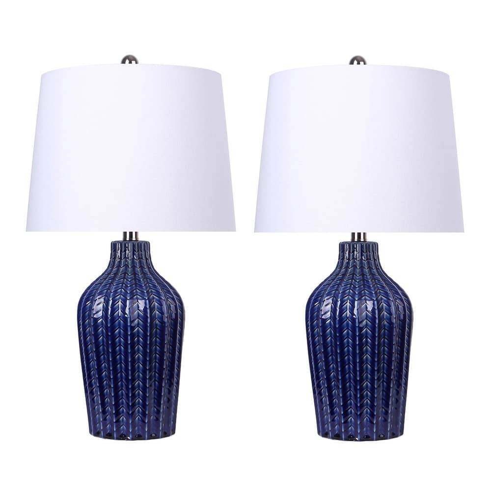 Rockwell 23" Ceramic Table Lamp Linen Shade (Set of 2)