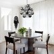 preview thumbnail 2 of 10, 12-Light Modern Globe Glass Kitchen Island Pendant Sputnik Chandelier with Black Smoke Glass Globe - W24"
