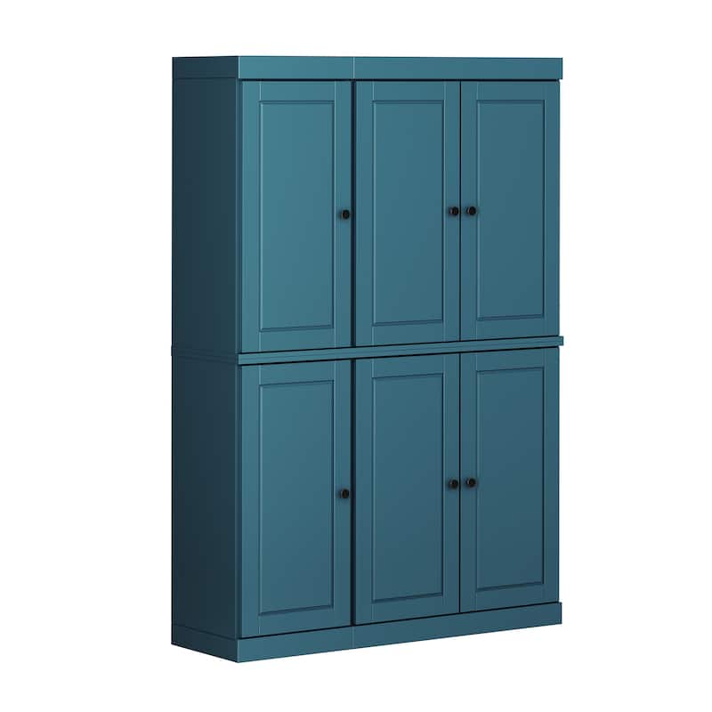 Palace Imports 100% Solid Wood Pantry Cabinet, Raised Panel Doors, Adjustable Shelves, 48.5" Wide, 71.5" Tall - 48.5" x 71.5"