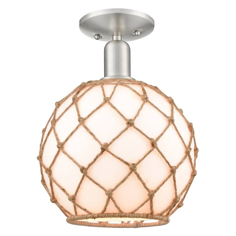 Innovations Lighting Endless Possibilities Arcadia - Farmhouse Rope - 1 Light 10" Semi-Flush Mount
