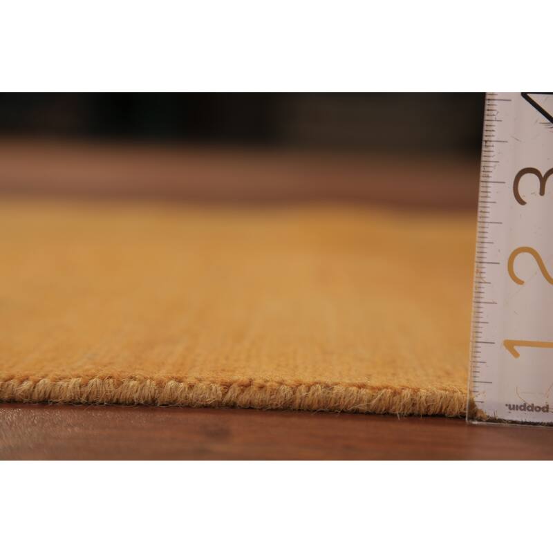 Yellow & Rust Gabbeh Oriental Rug Hand-Knotted Wool Carpet - 2'11" x 5'1"