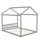 preview thumbnail 15 of 15, Queen House Bed with Headboard - Playhouse Design for Kids