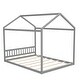 preview thumbnail 7 of 7, Queen Size Wooden House Bed with Headboard - Whimsical Design for Long-lasting Use and Easy Assembly