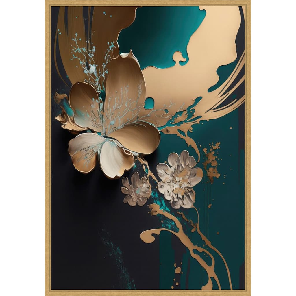 Azura Complement by Bella Eve Framed Canvas Wall Art Print - Sylvie Bright Gold