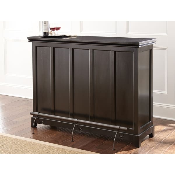 Garrison Black Home Bar with Foot Rail by Greyson Living - On Sale ...