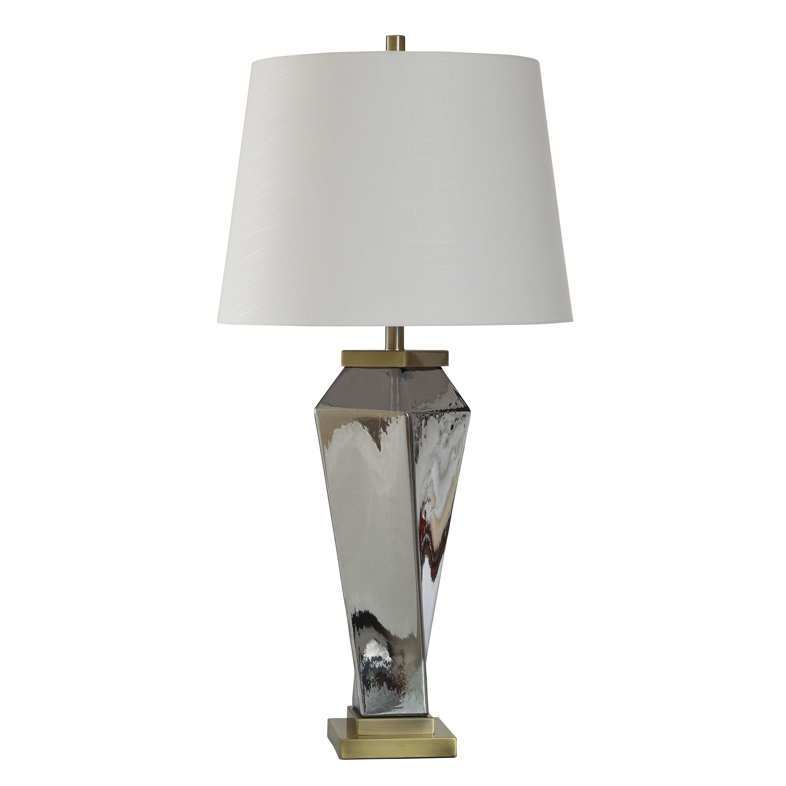 StyleCraft Glass Table Lamp - Kynlee Gold - White Shade