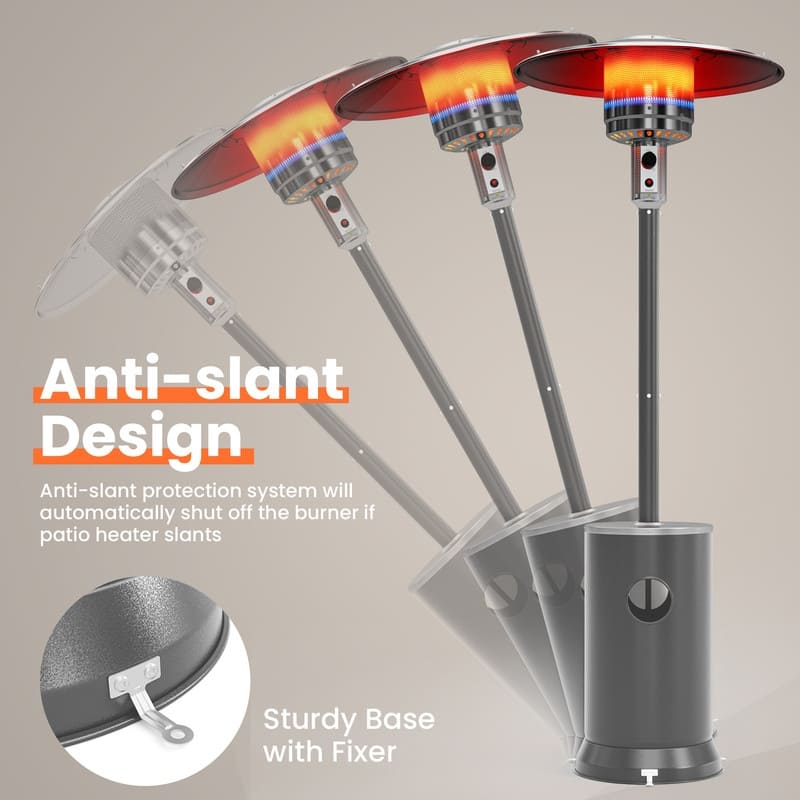 48000 BTU Propane Standing Patio Heater with Cover - N/A
