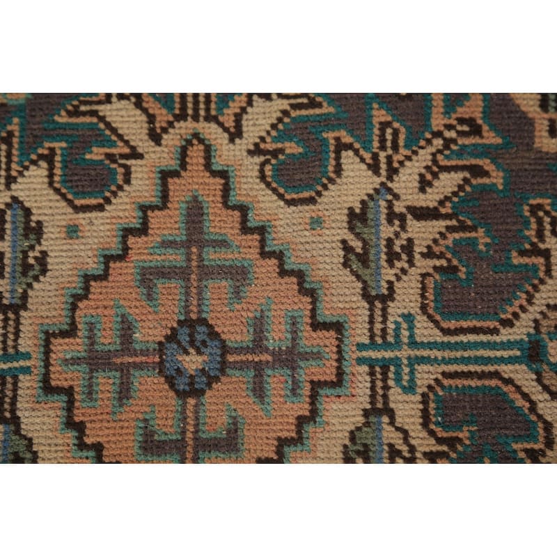 Handmade Tabriz Persian Vintage Area Orange Wool Carpet - 6'7" x 9'9"
