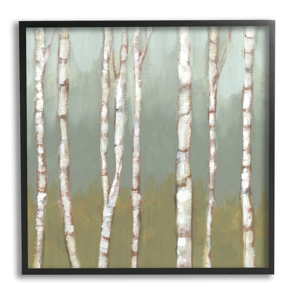 Stupell Contemporary Birch Tree Forest Striped White Bark Painting Framed Wall Art