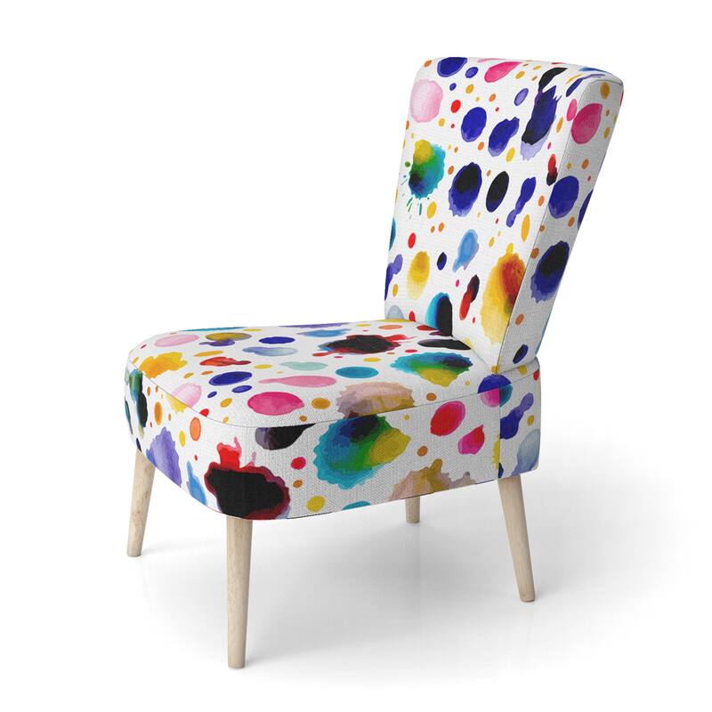 Designart "Splach Of Color" Upholstered Patterned Accent Chair and Arm