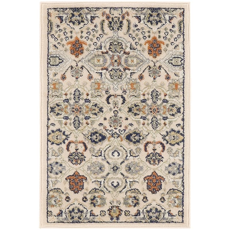 Nourison Allur Contemporary Boho Floral Medallion Area Rug - 2' x 3' - Beige