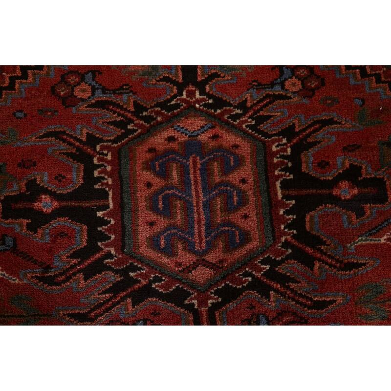 Vintage Vegetable Dye Heriz Persian Area Rug Hand-knotted Wool Carpet - 9'11" x 12'10"