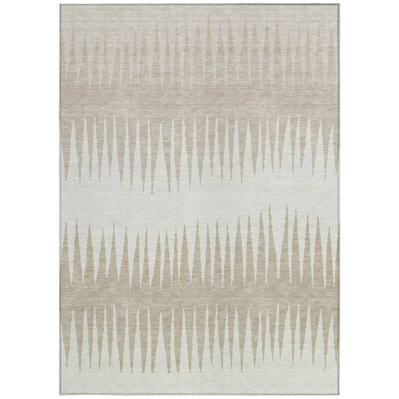 HomeRoots Striped Transitional Rectangle Outdoor Rug